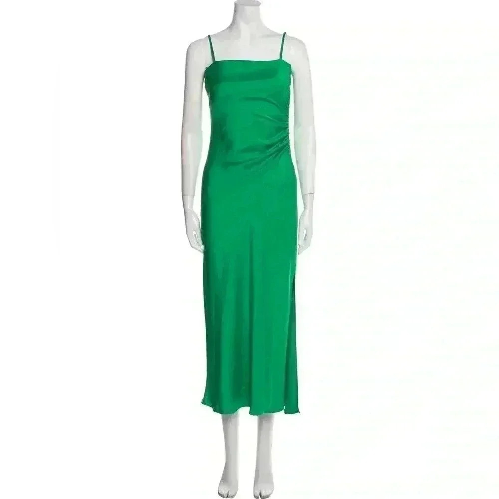 HOUSE OF HARLOW 1960 Square Neckline Long Green Dress Size L - Picture 1 of 6
